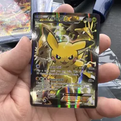 Pokemon Pikachu EX XY124 Black Star Promo 2016 Holo Card TCG HP/ Damaged - Image 1