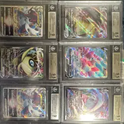 Pokemon Japanese Jet-Black Spirit VMAX V Graded Holo Lot of 13 Cards - Image 1