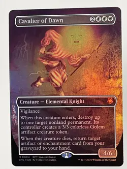 MTG Magic the Gathering Cavalier of Dawn (84/135) Special Guests LP FOIL - Image 2