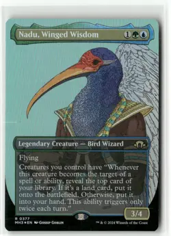 Nadu, Winged Wisdom Borderless FOIL Modern Horizons 3 MTG NM - Image 1