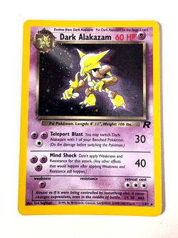Dark Alakazam - 1/82 Team Rocket Unlimited Holo Rare Pokemon - LP with SWIRL - Image 1