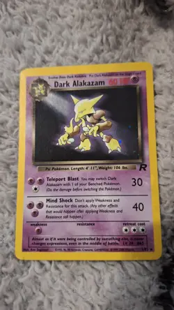 ​Dark Alakazam Holo Rare 1/82 Team Rocket Pokemon Card 2000 Vintage LP - Image 1