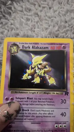 ​Dark Alakazam Holo Rare 1/82 Team Rocket Pokemon Card 2000 Vintage LP - Image 3