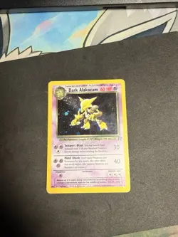 Pokemon Dark Alakazam 1/82 WotC Team Rocket Unlimited Holo Rare LP-MP - Image 2