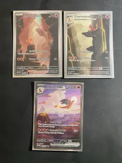 Pokemon TCG 151 Complete Set Charmander, Charmeleon, Charizard NM - Image 1