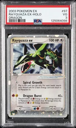 2003 POKEMON EX DRAGON #97 RAYQUAZA EX-HOLO PSA 3 - Image 1