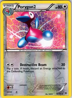 Porygon2 73/101 Plasma Blast Pokemon TCG LP Reverse Holo - Image 1