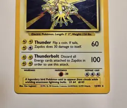 Pokemon Zapdos #16 Base Unlimited (Shadow) 1999-LP - Image 3