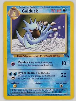 Golduck - 35/62 Fossil Unlimited Uncommon Pokemon - MP - Image 1