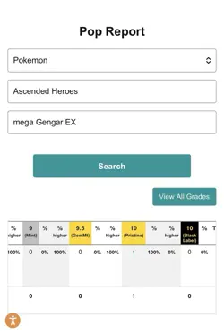 Pokemon Mega Gengar EX Pristine 10 Beckett 2026 Ascended Heroes 284/217 - Image 5