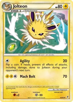 Jolteon 45/95 Uncommon Call of Legends Pokemon Card - Image 1