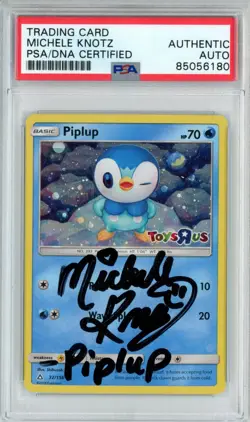 PSA Signed Michele Knotz Pokemon Piplup Holo Foil Toys R Us Promo Card 32/156 - Image 1