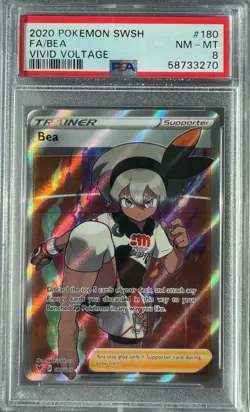 Bea 180/185 Full Art Trainer - Vivid Voltage - PSA 8 Pokemon 2020 NM-Mint - Image 1