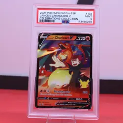 2021 Pokemon TCG Celebrations Collection Promo SWSH133 Lances Charizard V PSA 9 - Image 1