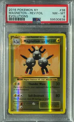 MAGNETON-REVERSE HOLO 38/108 PSA 8 XY EVOLUTIONS 2016 POKEMON - Image 1