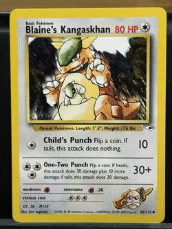 Pokemon TCG Blaine's Kangaskhan 36/132 Gym Heroes Uncommon Card - Image 1
