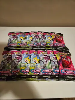Lot of 14 Pokemon TCG SWSH Fusion Strike Sleeved Booster Packs NEW SEALED - Image 1