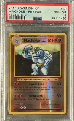 Machoke 58/108 Reverse Holo PSA 8 - XY Evolutions Pokemon 2016 NM-MT - Image 1