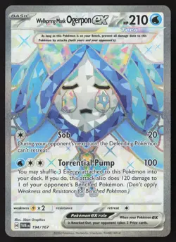 Wellspring Mask Ogerpon ex Full Art 194/167 Pokemon Twilight Masquerade - Image 1
