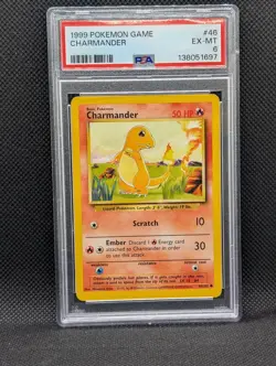 Charmander 1999 Pokemon Game #46 PSA 6 - Image 1