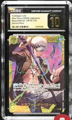 CGC 10 Pristine BANDAI 2024 ONE PIECE TCG OP10-119 Trafalgar D. Water Law - Image 1