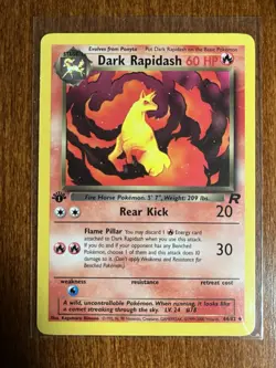 [LP+/NM] 2000 Pokemon Team Rocket Dark Rapidash 1st Edition #44/82 Uncommon - Image 1