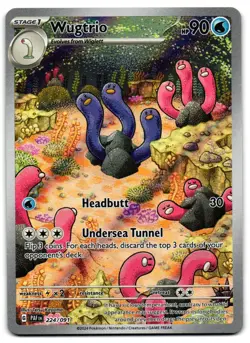 Wugtrio 224/091 - Paldean Fates Illustration Rare Pokemon TCG - M/LP Card - Image 1