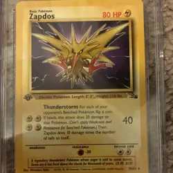 Pokemon Zapdos Fossil 1st Edition 30/62 CGC 9.5 Graded Card 1999 Rare - Image 2