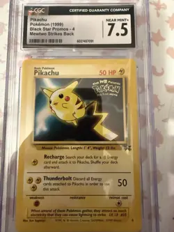 Pokemon Pikachu TCG Wizards Black Star Promos 4 Regular Promo Cards CGC 7.5 NM - Image 2