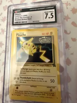 Pokemon Pikachu TCG Wizards Black Star Promos 4 Regular Promo Cards CGC 7.5 NM - Image 3