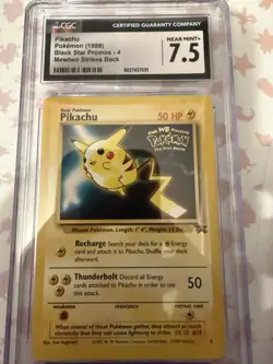 Pokemon Pikachu TCG Wizards Black Star Promos 4 Regular Promo Cards CGC 7.5 NM - Image 4