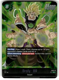 DBS Dragon Ball Fusion World FS03-10 Broly SR Trading Card - Image 1