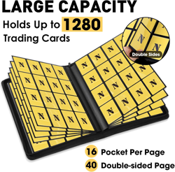 16 Pocket Card Binder,1280 Pockets Ringless Trading Card Binder,Premium Zipper C - Image 2