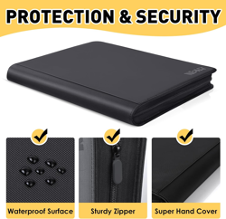 16 Pocket Card Binder,1280 Pockets Ringless Trading Card Binder,Premium Zipper C - Image 4