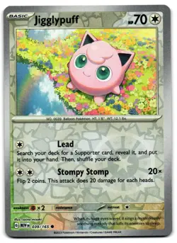 Jigglypuff 039/165 - 151 Common Pokemon TCG Reverse Holo - LP Card - Image 1
