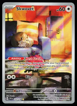 Skwovet 222/198 Holo Illustration Rare Scarlet & Violet Base Set Pokemon Card - Image 1