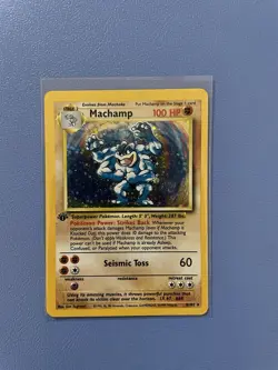 Machamp 8/102 1st Edition Holo Rare Pokemon Card - Lightly Played - Image 1