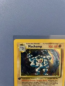 Machamp 8/102 1st Edition Holo Rare Pokemon Card - Lightly Played - Image 2