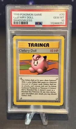 1999 Pokemon Game Base Shadowless English Card - PSA 10 - Clefairy Doll #70/102 - Image 1