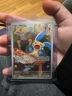 Pokemon TCG Minun Card 194/182 Paradox Rift IR Holo NM Condition - Image 1