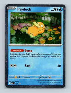 Psyduck 007 Pokemon Black Star Promo Cosmos Holo SWIRL Card NM+ 🌀 - Image 1