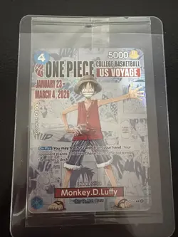 One Piece Monkey D. Luffy US Voyage College Basketball Card Gonzaga SEALED promo - Image 1