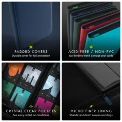 12 Pocket Trading Card Zip Binder - 480 cards, Premium Exo-Tec Album Material... - Image 5