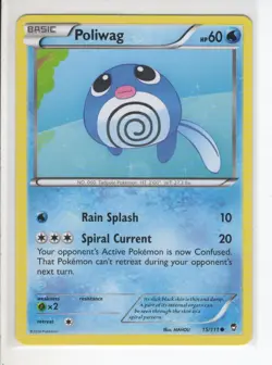POLIWAG FURIOUS FISTS SET POKEMON CARD 15/111 VG - Image 1