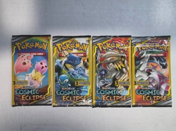 2019 POKEMON Sun & Moon COSMIC ECLIPSE 3 Card Mini Booster Packs Pack Art Set - Image 1