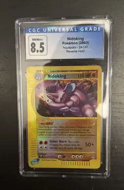 CGC 8.5 NM/MINT Nidoking 2003 Aquapolis 24/147 Reverse Holo Pokemon Card - Image 1