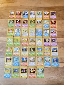 1999 Pokemon Unlimited Base Set Complete Common Uncommon Full Set 47 Unique Card - Image 1