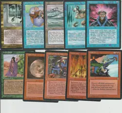 Lot x10 cartes ICE AGE Brainstorm, Incinerate...MTG US 1995 EX-NM - Image 1