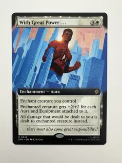 With Great Power Borderless MTG Magic the Gathering Card NM Near Mint SPM - Image 1