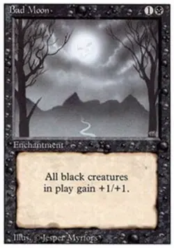 MTG Bad Moon, Revised Edition, Damaged, English - Image 1